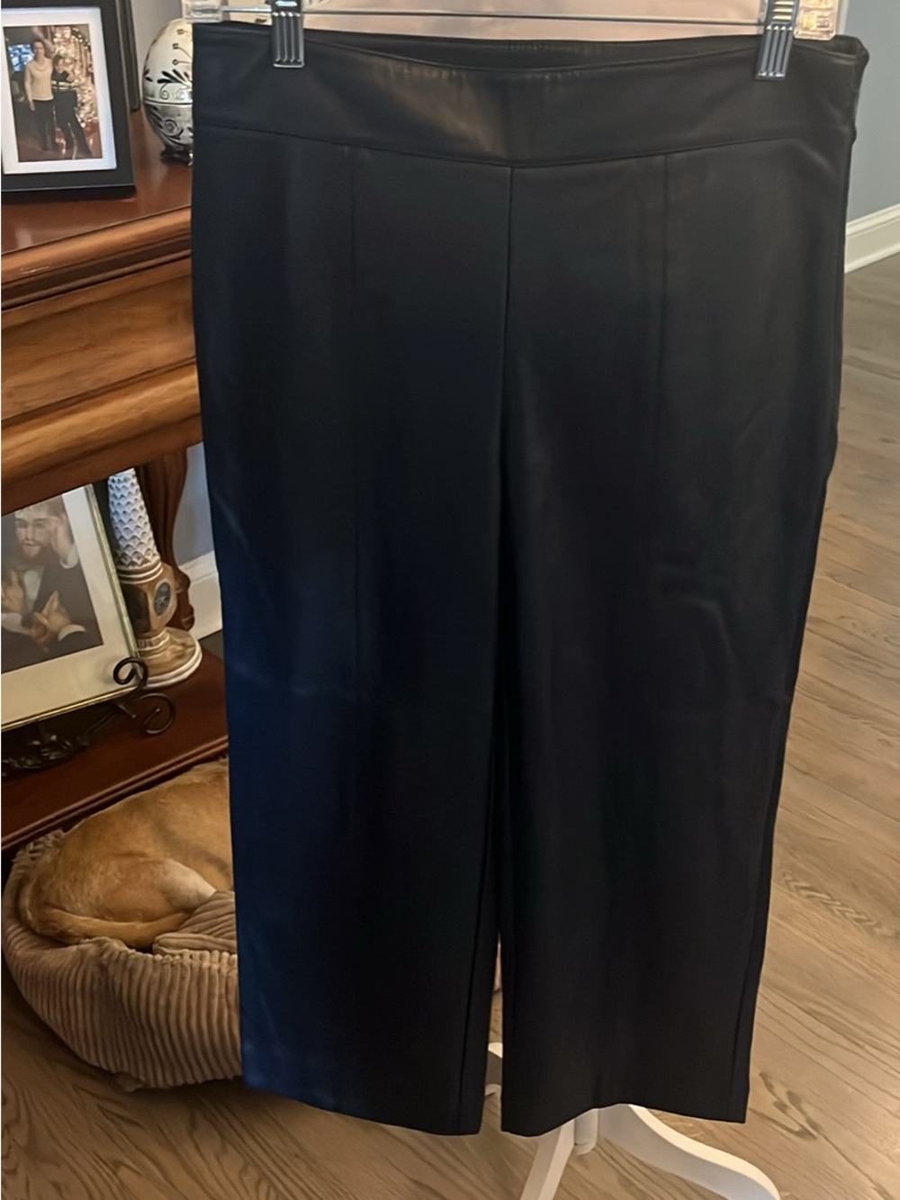Ann Taylor Navy Cropped Wide-Leg Ponte Pants